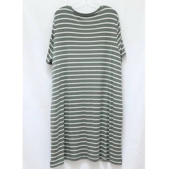 NEW Talbots Striped Dress women’s Plus size 3X muted green French terry soft - Picture 8 of 8